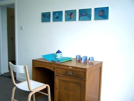 Myra Jago_Arrested Development pop-up book and paintings of maquettes